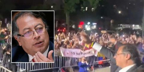  Con discurso pasado por la tos: el efusivo recibimiento de colombianos en Nueva York al presidente Petro
